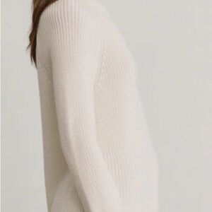 Jenni Kayne ivory fisherman 100% cotton Ribbed Crewneck Sweater